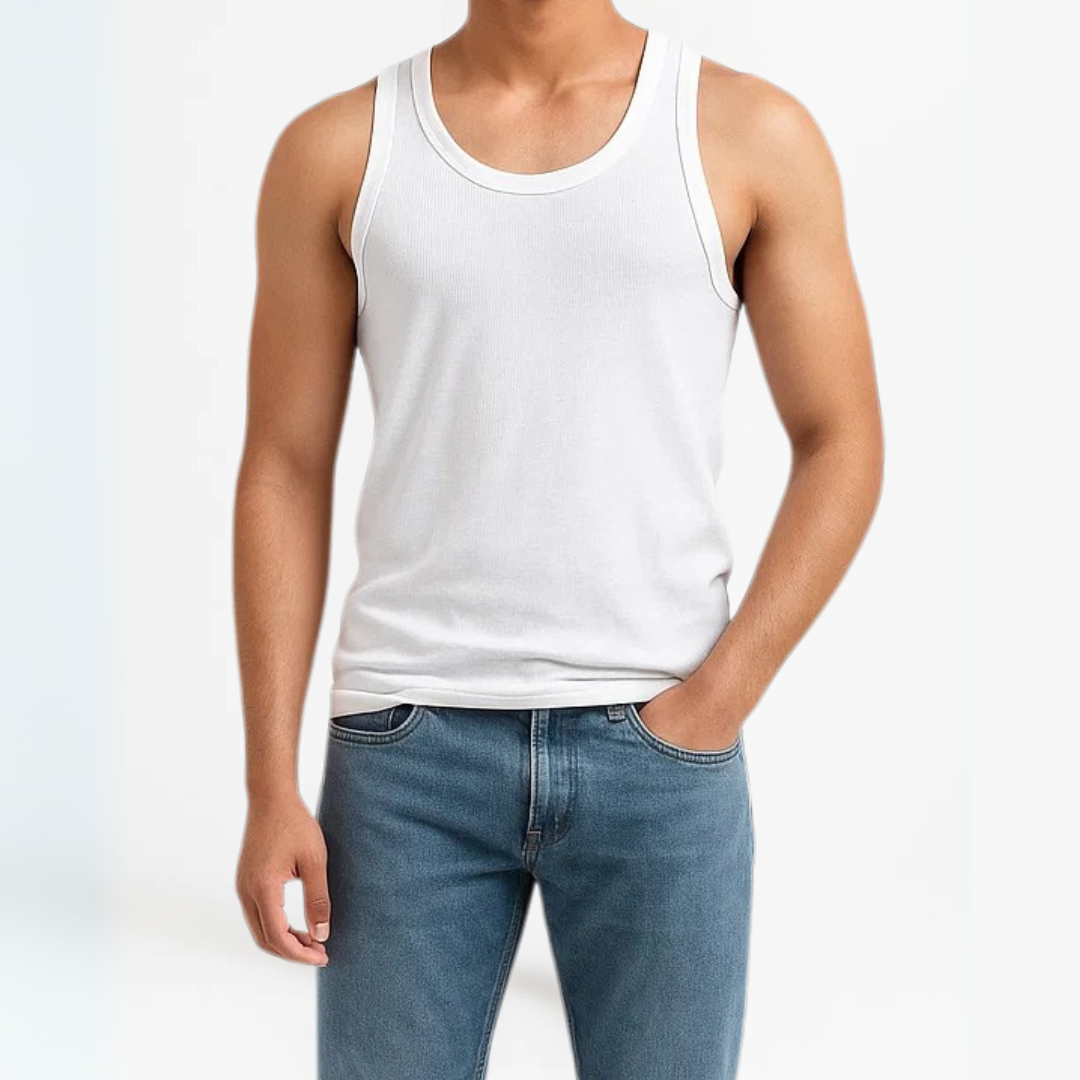 Tehzeeb Gold White Sleeveless Vest - Pack of 6