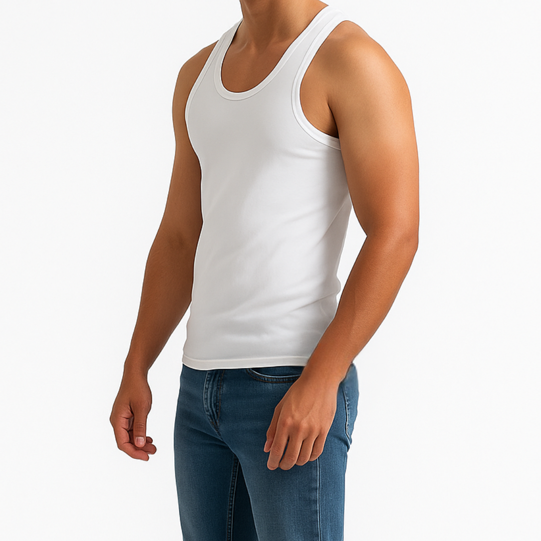 Tehzeeb Gold White Sleeveless Vest - Pack of 6