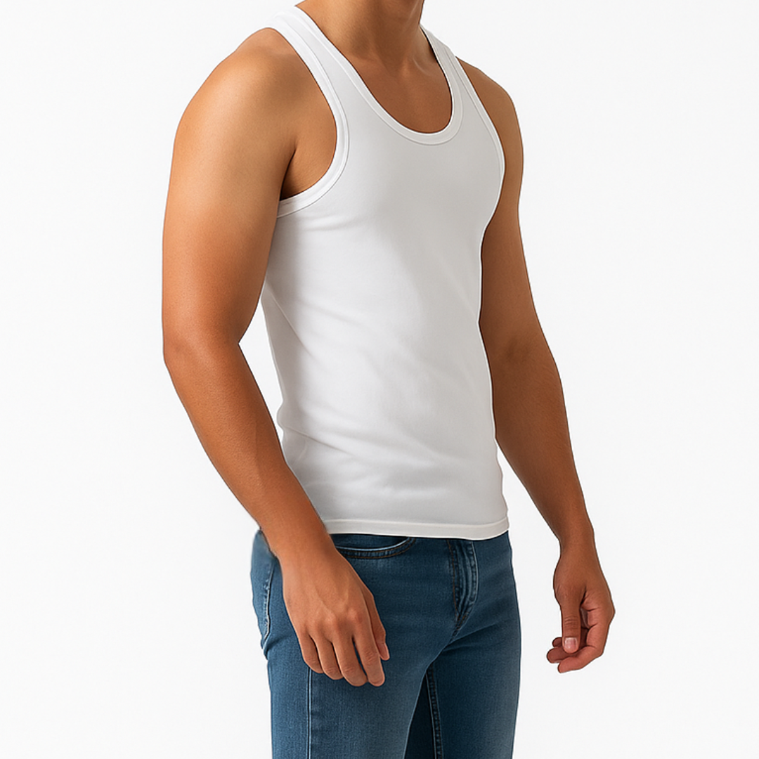 Tehzeeb Gold White Sleeveless Vest - Pack of 6